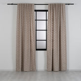 FLUMA Chevron Panel Curtains – Fluffy Linen Look in Beige